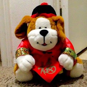 Plush Dog in Traditional Chinese Style Robes